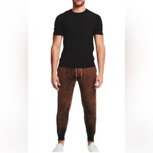 SER O YA NWT Men's Brown Jason Jogger Cognac Dye Effect Pants Large